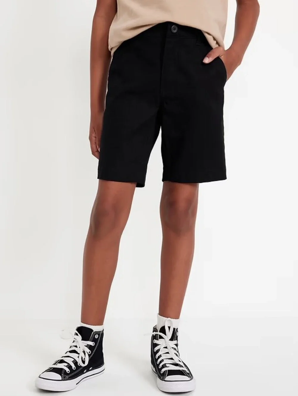 Old Navy Black Jack Knee Length Twill Shorts for Boys Size 14 Slim
